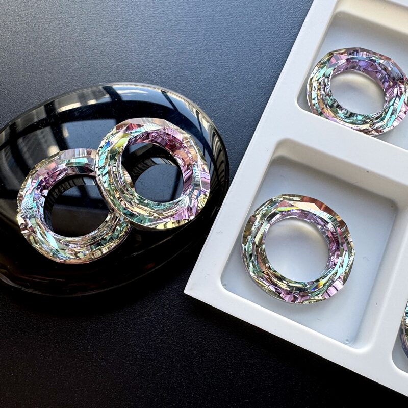 Кристалл SWAROVSKI Кольцо с Гранями 20 мм Цвет Vitrail Light №3454
