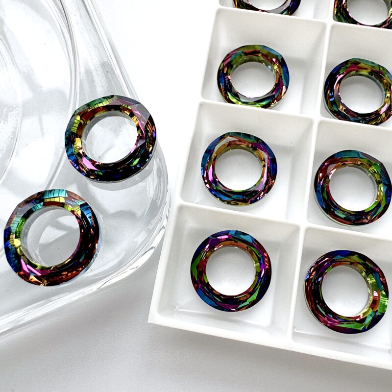 Кристалл SWAROVSKI Кольцо с Гранями 14 мм Цвет Vitrail Medium №3808